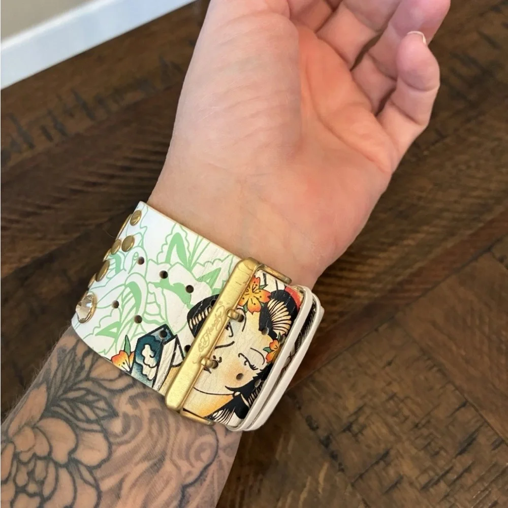 Ed Hardy Gold and White Smartwatch